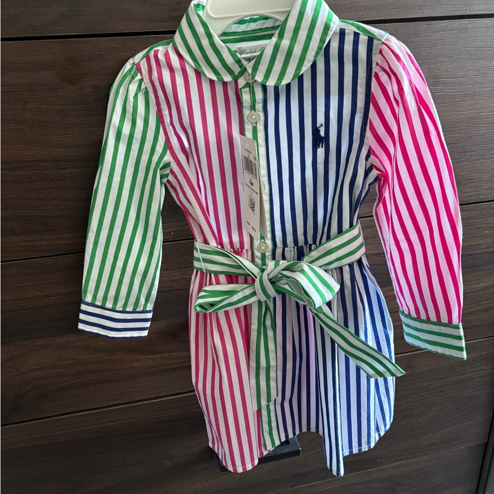 Ralph Lauren Green Pink and Blue Button Down Shirt